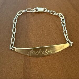 Sterling Silver Child Bracelet (Small!) Name Jackelyn
